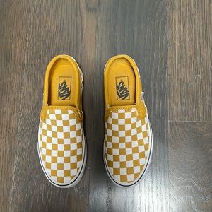 Yellow and White Checkered Vans
